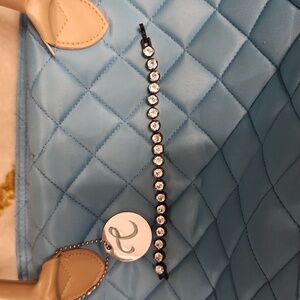 Touchstone Crystal gunmetal ice bracelet